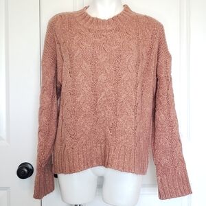 Mystree Pink Cable Knit Sweater